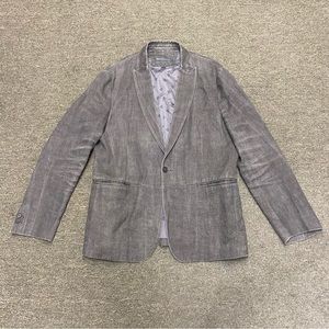 john varvatos collection made in italy Blazer Jacket Size 54 Gray Cotton Linen